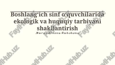 ekologik va huquqiy tarbiya — PPTX