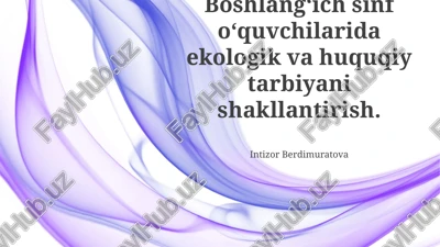 ekologik va huquqiy tarbiya shakllanishi — PPTX