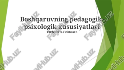 boshqaruvning pedagogik-psixologik xususiyatlari — PPTX