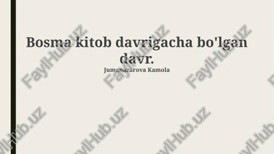bosmadan avvalgi davr adabiyoti — PPTX