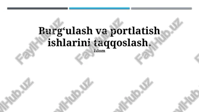 burg‘ulash va portlatish ishlari — PPTX