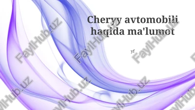 chery bozor strategiyasi va kelajak rejalari — PPTX