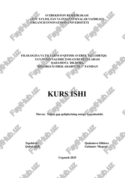 sodda gap qoliplarining nutqiy qoliblanishi — PDF