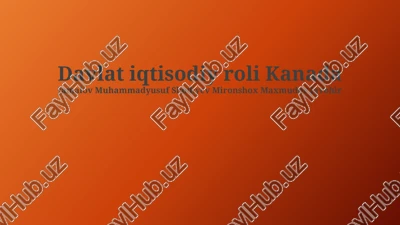 davlat iqtisodiy roli kanada — PPTX