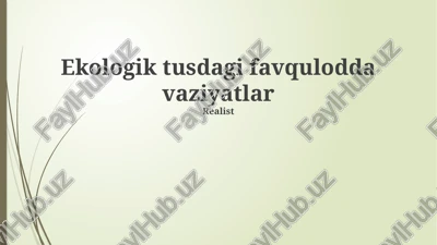 ekologik tusdagi favqulodda vaziyatlar — PPTX