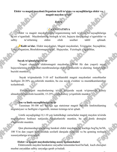 elektr va magnit maydoni — DOCX