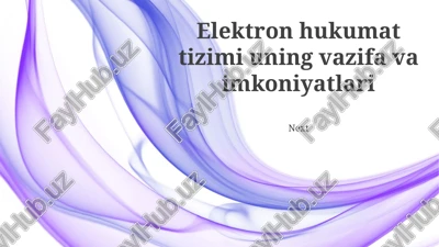 elektron hukumat tizimi — PPTX