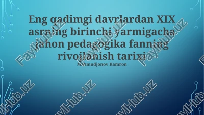 oʻrta asrlar pedagologiyasi — PPTX