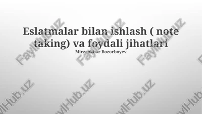 izohlarni samarali yozish usullari — PPTX