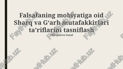 falsafaning mohiyati — PPTX