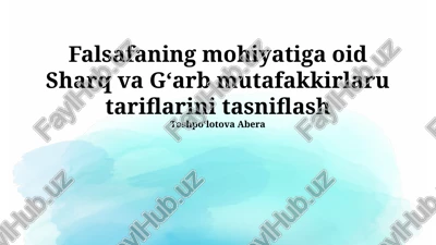 sharq va g'arb falsafalari — PPTX