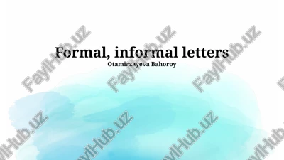 formal, informal letters — PPTX