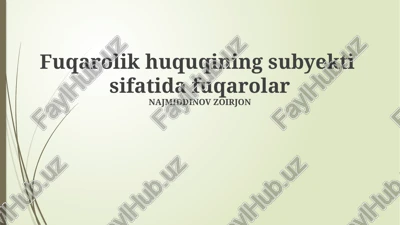 fuqarolik huquqining subyekti sifatida fuqarolar — PPTX