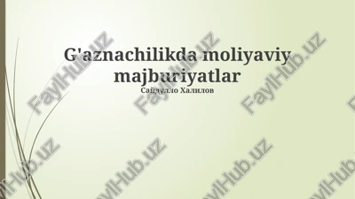 davlat xazinasining moliyaviy majburiyatlari — PPTX