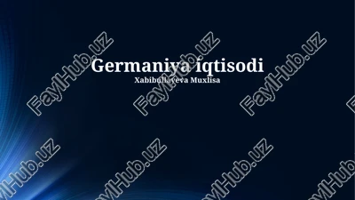 germaniya iqtisodi — PPTX