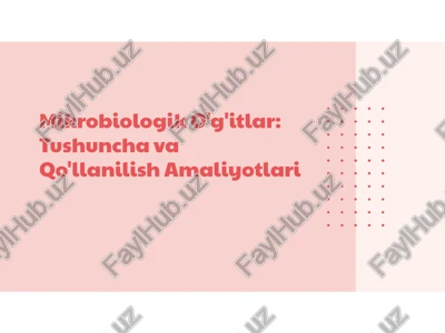 mikrobiologik o'g'itlar — PPTX
