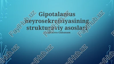 gipotalamus neyrosekretsiyasining strukturaviy asoslari — PPTX