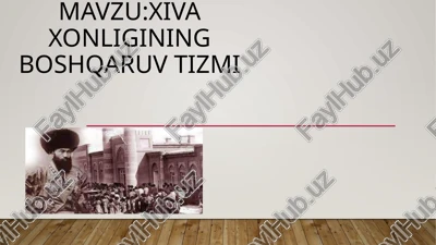 xivaxonligining boshqaruvtizmi — PPTX