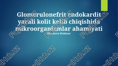 glomerulonefrit endokardit yarali kolit kelib chiqishida mikroorganizmlar ahamiyati — PPTX