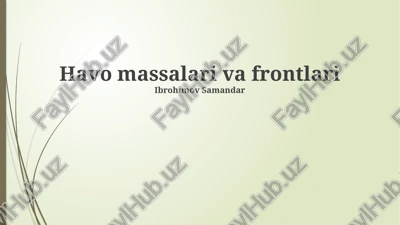 havomassalar va frontlari — PPTX