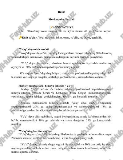 "yo'q" deya olish san'ati — DOCX