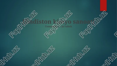 hindiston kimyo sanoati — PPTX
