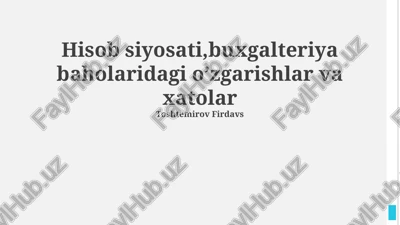 buxgalteriya siyosati — PPTX