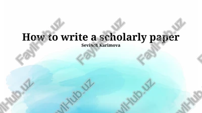 how to write a scholarly paper — PPTX
