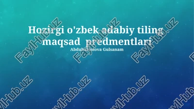 til tozaligi va boyitilishi — PPTX