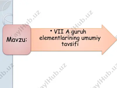 vii a guruh elementlarining umumiy tavsifi — PPTX