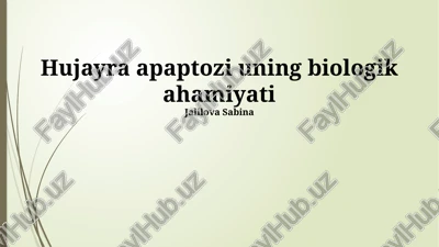 hujayra apaptozi uning biologik ahamiyati — PPTX