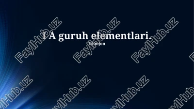 i guruh elementlarining kimyoviy xossalari — PPTX