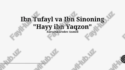 hayy ibn yaqzon by ibn tufayl va ibn sinon — PPTX