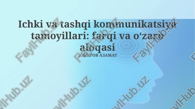 ichki va tashqi kommunikatsiya tamoyillari: farqi va o‘zaro aloqasi — PPTX
