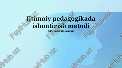 ijtimoiy pedagogikada ishontirish metodi — PPTX