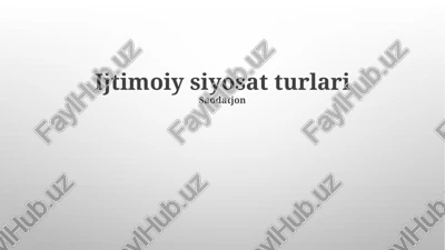 ijtimoiy siyosat turlari — PPTX
