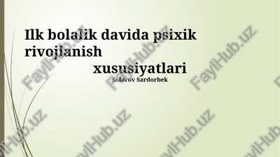 kognitiv rivojlanish va tilning shakllanishi — PPTX