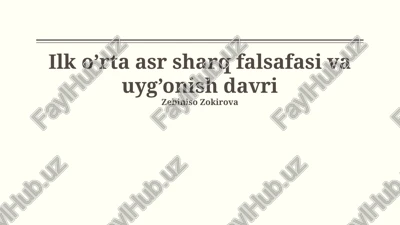 ilk o’rta asr sharq falsafasi va uyg’onish davri — PPTX