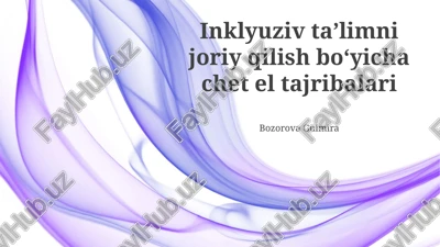 inklyuziv ta'limni joriy qilish boʻyicha chet el tajribalari — PPTX