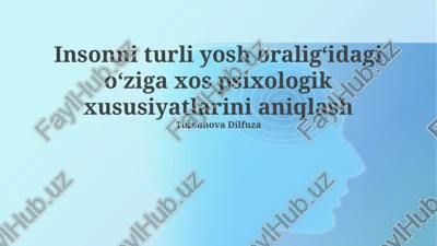 turmush tarzi va uyqusizlikning yoshga bog'liqligi — PPTX