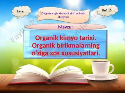 organik kimyo tarixi. organik birikmalarning o’ziga xos xususiyatlari — PPTX