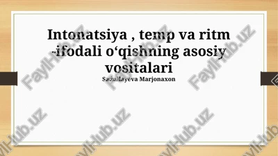 tempo va ritm: ifodali o'qishning asosiy vositalari — PPTX