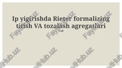 rieter texnologiyasi — PPTX