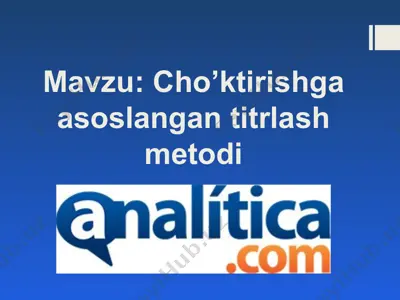 cho’ktirishgа аsоslаngаn titrlаsh mеtоdi — PPT