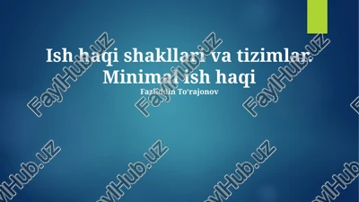 ish haqi shakllari va tizimlar — PPTX