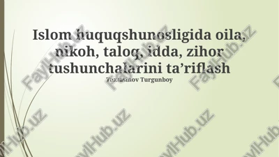zihor tushunchasi — PPTX
