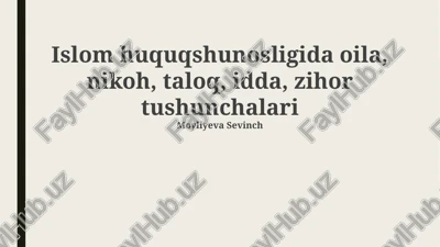 nikohning asosiy shartlari — PPTX