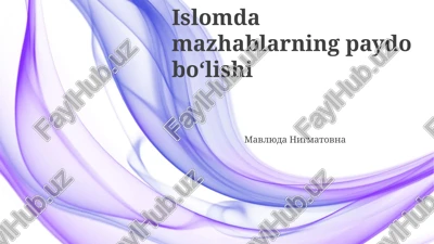 islomda mazhablarning paydo bo‘lishi — PPTX