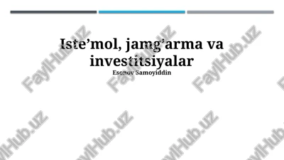 investitsiyalarning turlari — PPTX