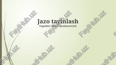 jazo tayinlash — PPTX